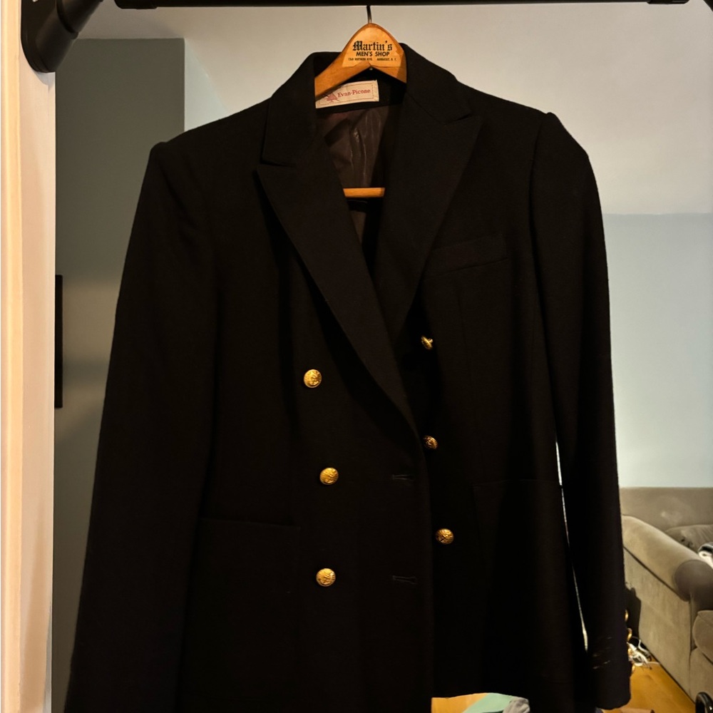 Vintage Navy Blazer with Gold Buttons